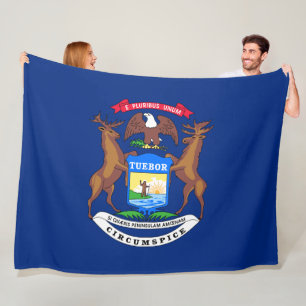 State of Michigan Flag Fleece Blanket