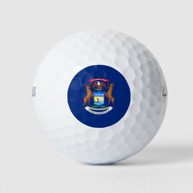 State of Michigan Flag Golf Balls (Front)