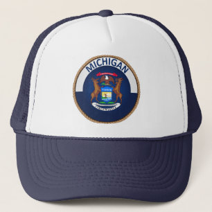State of Michigan Flag Seal Trucker Hat