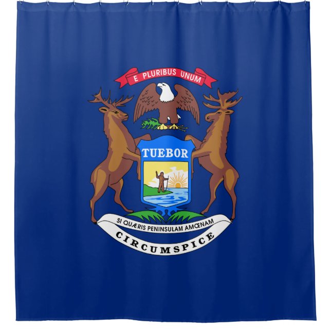 State of Michigan Flag Shower Curtain (Front)