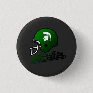State of Michigan Green Black 3 Cm Round Badge