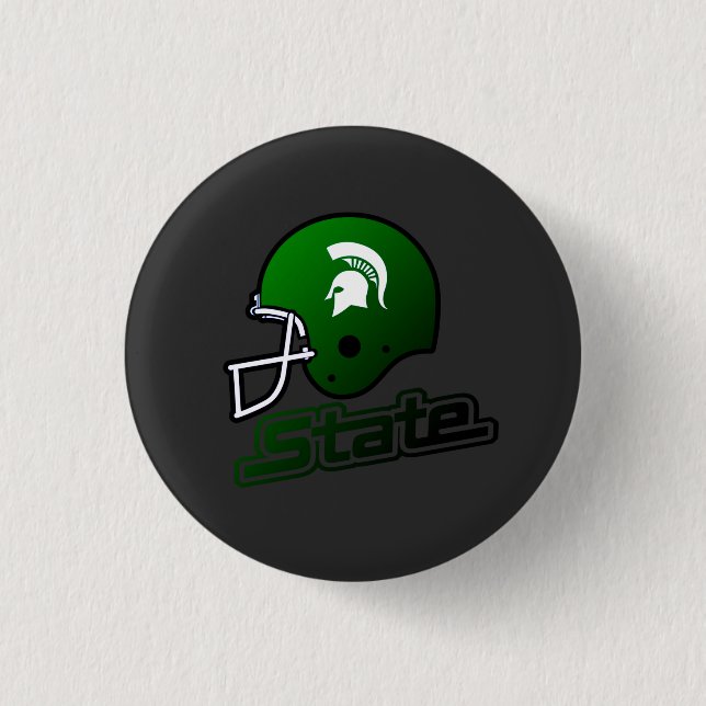 State of Michigan Green Black 3 Cm Round Badge (Front)