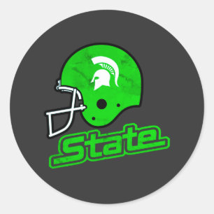 State of Michigan Green White Classic Round Sticker