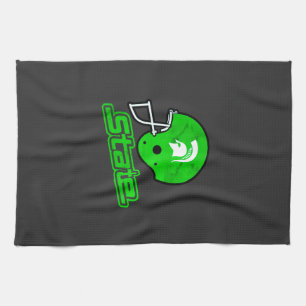 State of Michigan Green White Tea Towel