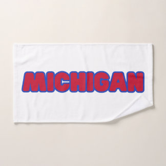 State Of Michigan Pride Custom Hand Towel