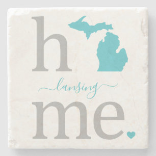 State of Michigan Stone Coaster