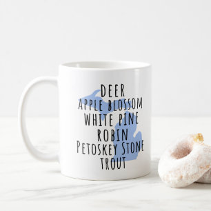 State of Michigan Symbols Mitten State Coffee Mug