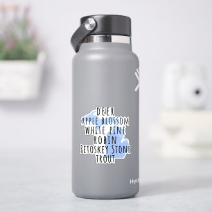 State of Michigan Symbols Vinyl Stickers
