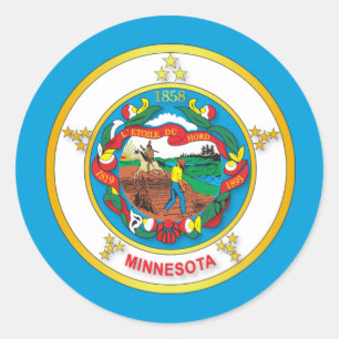 State of Minnesota flag Classic Round Sticker