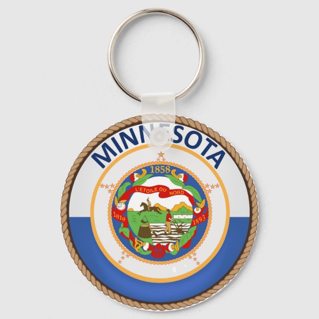State of Minnesota Flag Seal Key Ring (Front)