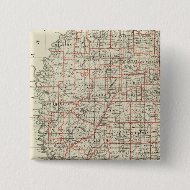 State of Mississippi 15 Cm Square Badge (Front)