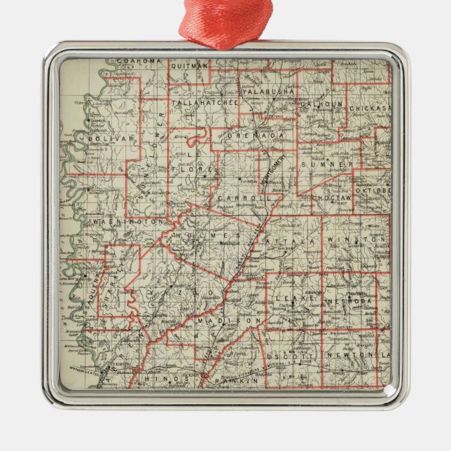 State of Mississippi Metal Ornament (Front)