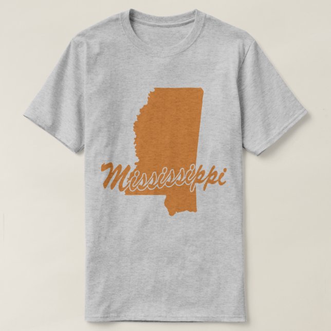 State Of Mississippi Shape T-shirt (Design Front)