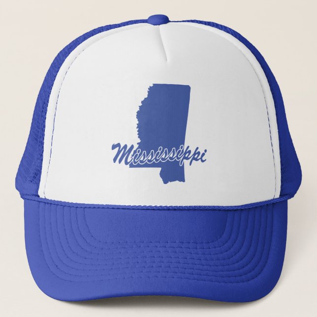 State Of Mississippi Shape Trucker Hat (Front)
