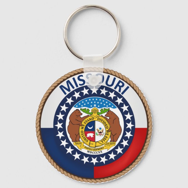 State of Missouri Flag Seal Key Ring (Front)