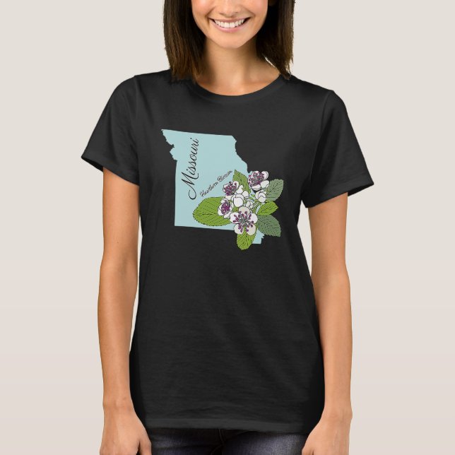 State of Missouri Flower the Hawthorn Blossom T-Shirt (Front)