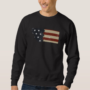 State of Montana Patriotic USA Flag for Men Women  Sweatshirt