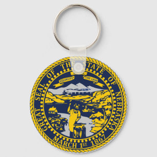 State of Nebraska Flag Seal Key Ring