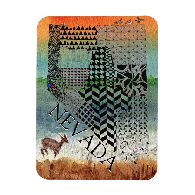 State of Nevada Desert Photo Magnet (Vertical)