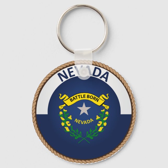 State of Nevada Flag Seal Key Ring (Front)