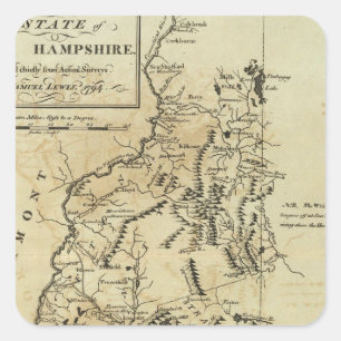 State of New Hampshire 3 Square Sticker