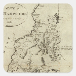 State of New Hampshire 4 Square Sticker