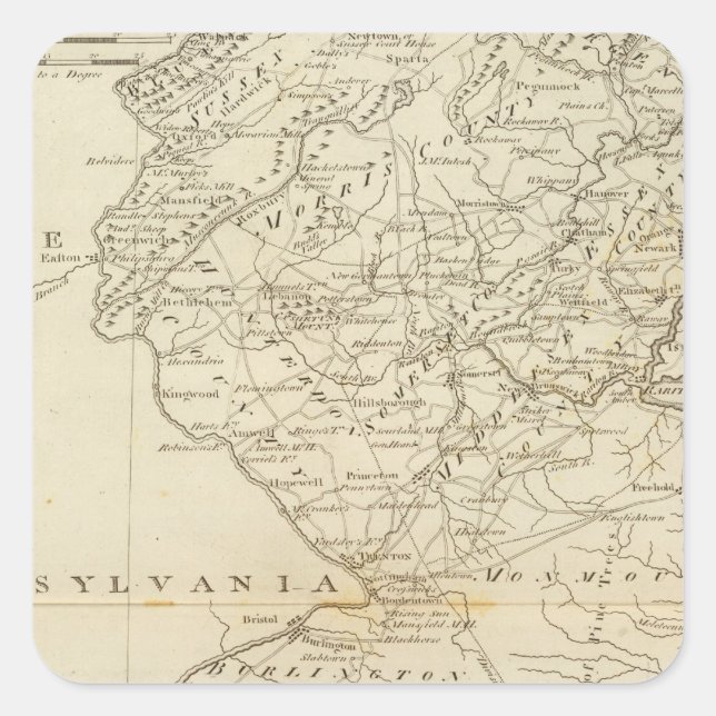 State of New Jersey 2 Square Sticker (Front)