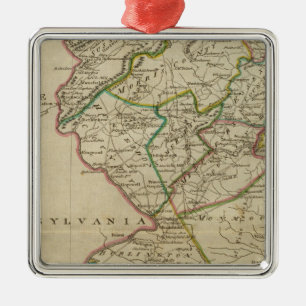 State of New Jersey 3 Metal Tree Decoration