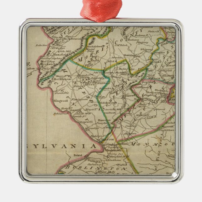 State of New Jersey 3 Metal Tree Decoration (Front)