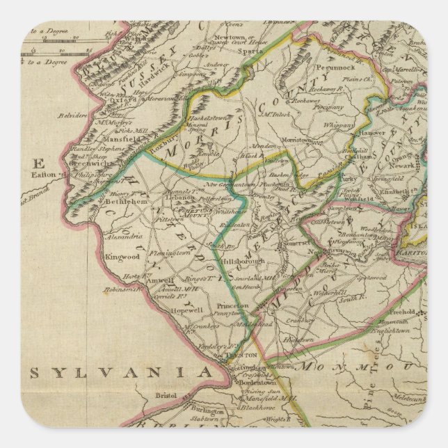 State of New Jersey 3 Square Sticker (Front)