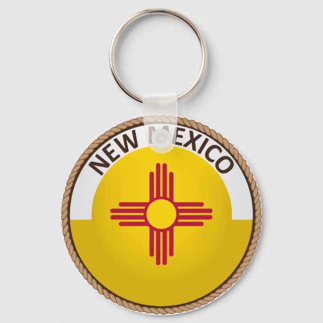 State of New Mexico Flag Seal Key Ring (Front)