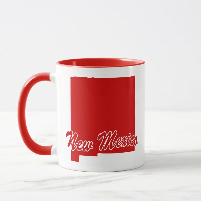 State Of New Mexico Shape Red Mug (Left)