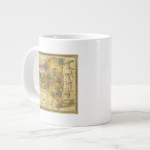 State of New York by DH Burr Large Coffee Mug