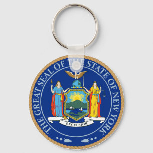 State of New York Flag Seal Key Ring