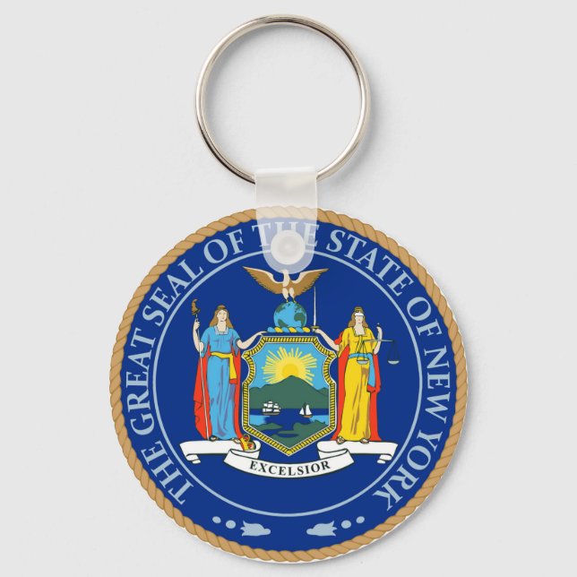 State of New York Flag Seal Key Ring (Front)