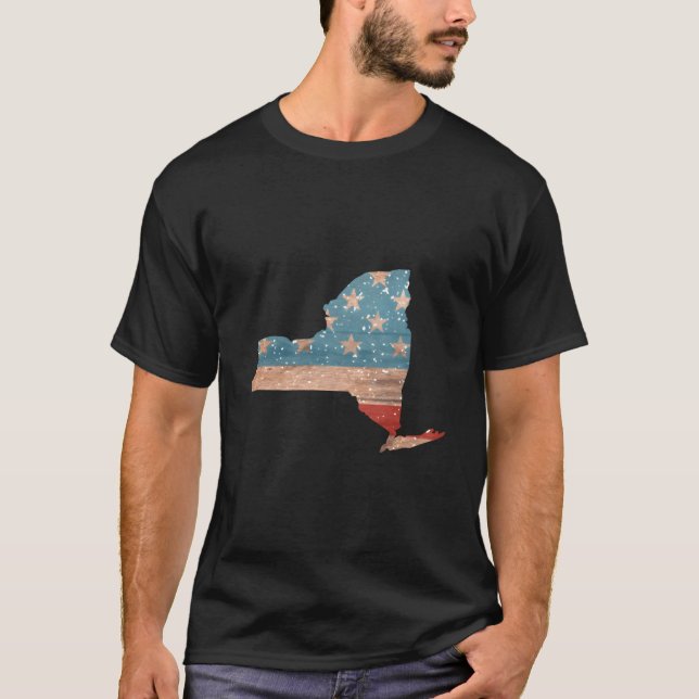 State Of New York Patriotic Usa Flag For T-Shirt (Front)