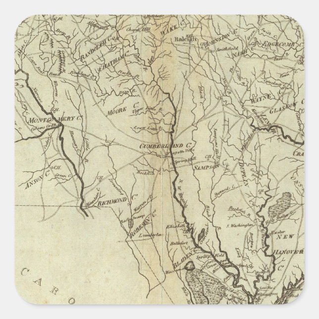 State of North Carolina 2 Square Sticker (Front)