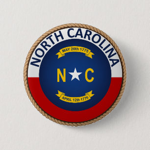 State of North Carolina Flag Seal Button