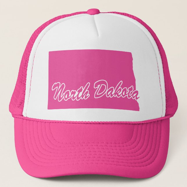 State Of North Dakota Shape Trucker Hat (Front)