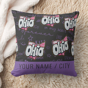 State of Ohio 90s graffiti home decor decoration Cushion