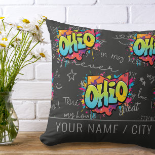 State of Ohio graffiti home decor decoration  Cushion