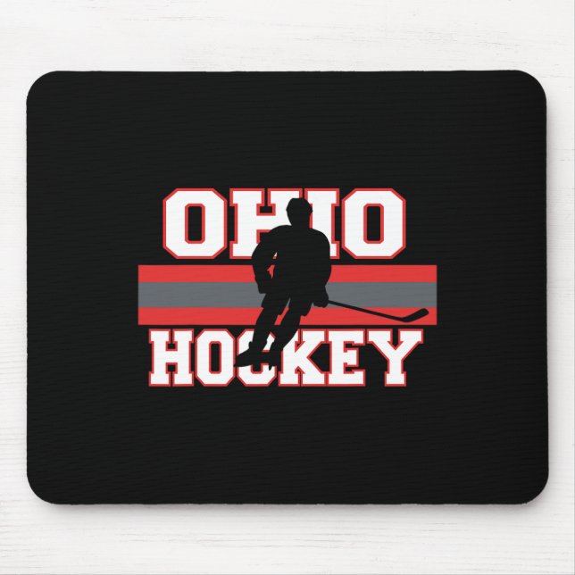 State Of Ohio Ice Hockey Player Gear Sports Coach  Mouse Pad (Front)