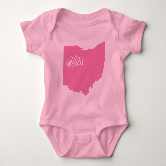 State Of Ohio Shape Baby Bodysuit (Front)