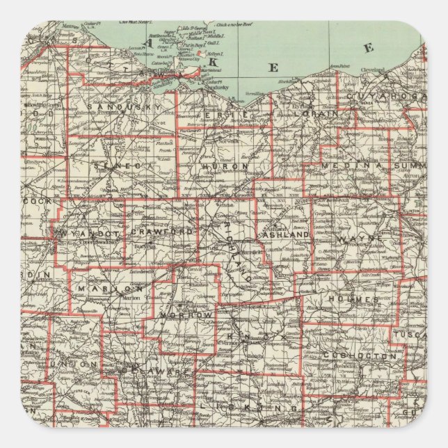 State of Ohio Square Sticker (Front)