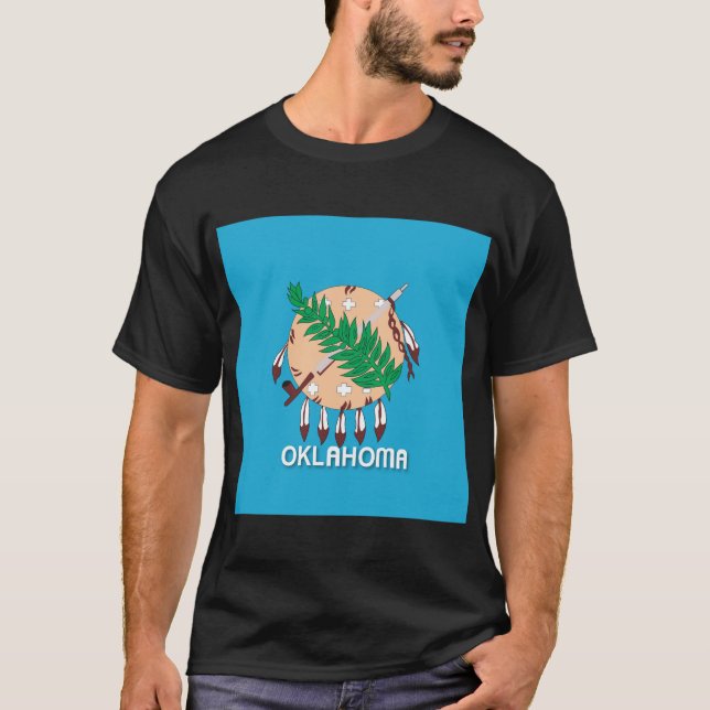 State of Oklahoma flag Classic Round Sticker T-Shirt (Front)