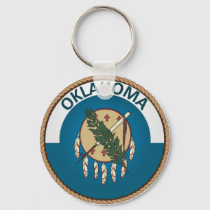 State of Oklahoma Flag Seal Key Ring