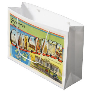 State of Oklahoma OK Old Vintage Travel Souvenir Large Gift Bag