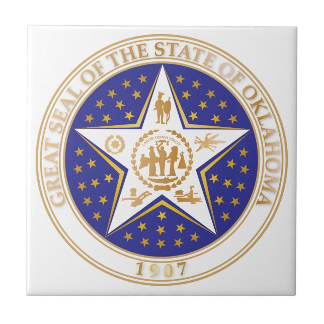 State of Oklahoma seal Ceramic Tile (Front)