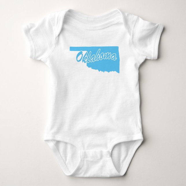 State Of Oklahoma Shape Baby Bodysuit (Front)