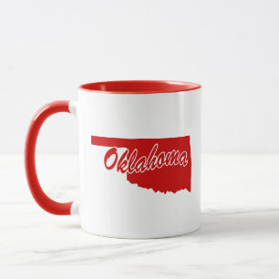 State Of Oklahoma Shape Red Mug